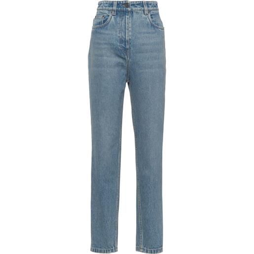 Prada jeans affusolati a vita alta - blu