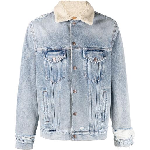 MM6 Maison Margiela giacca denim con effetto vissuto - blu