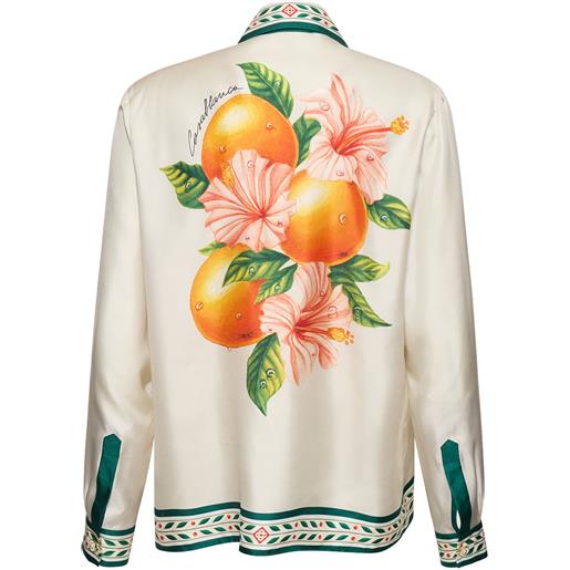 CASABLANCA camicia oranges en fleur in seta stampata