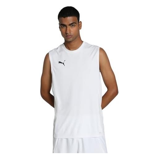 PUMA teamgoal sleeveless jersey, maglia da calcio men's, nero bianco-piatto grigio scuro, xxl