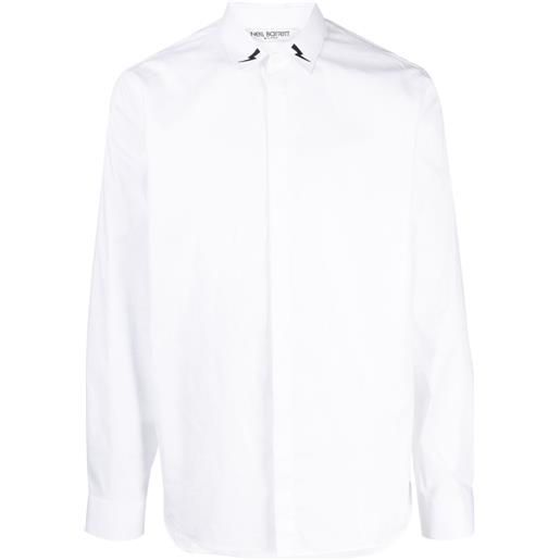 Neil Barrett camicia con stampa thunderbolt - bianco