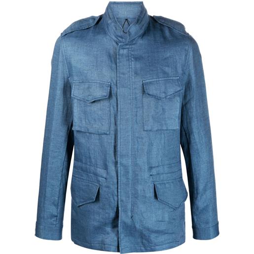 Barba giacca-camicia con tasche - blu