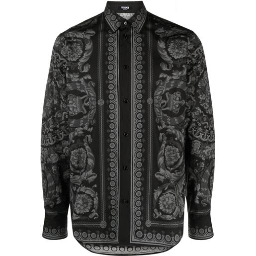 Versace camicia barocco con stampa - nero