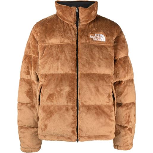 The North Face giacca versa velour nuptse trapuntata - marrone