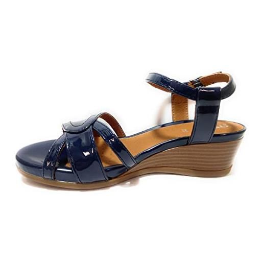 Geox d marykarmen, sandal donna, blu (shiny navy), 37.5 eu