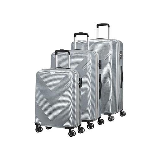 American Tourister exoline - set di 3 valigie, grigio (silver)