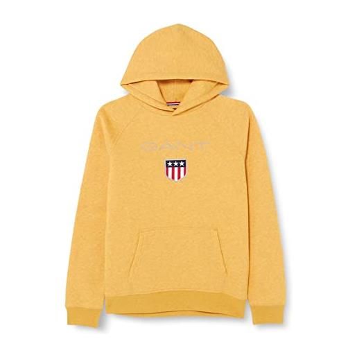 GANT GANT shield hoodie, felpa con cappuccio bambini e ragazzi, oro ( ivy gold mel ), 176