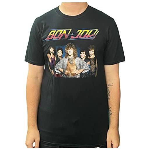 Bon Jovi t shirt tour 1984 band logo nuovo ufficiale uomo size xl