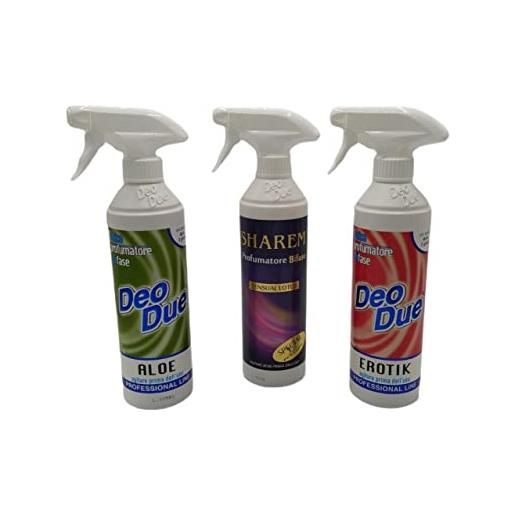 chimiclean deodorante ambientale deo due erotik/sharem/aloe 500 ml, 3 pz