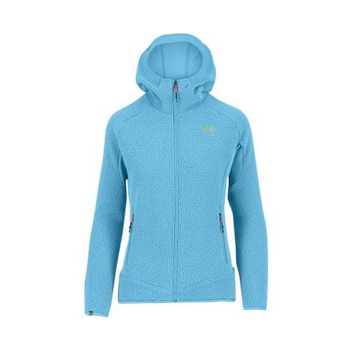 KARPOS 2501144-071 80's hoodie w fleece maglia lunga donna blue atoll taglia l