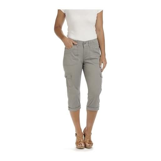 Lee pantaloni da donna austyn in maglia a vita lunga cargo capri, caffè, 52