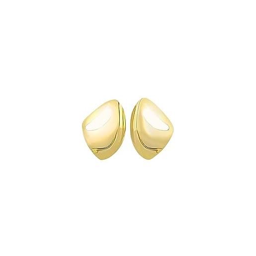 Breil, collezione retwist, orecchini donna in acciaio lucido ip gold, gioielli donna sottili e leggeri, con forma fluida e sinuosa, idee regalo donna, colore gold