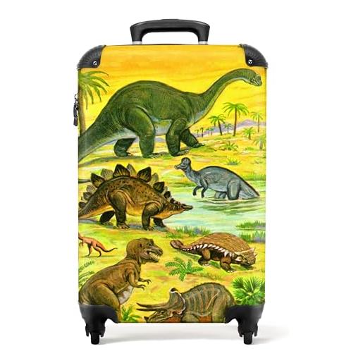 NoBoringSuitcases.com® bagaglio a mano valigie luggage bambini si inserisce trolley bagagli a mano 55x40x20 - dinosauri in acqua - 55x35x20cm