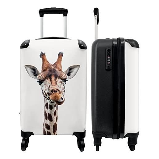 NoBoringSuitcases.com valigia - giraffa - bambini - animale - pois - 35x55x20 - bagaglio a mano