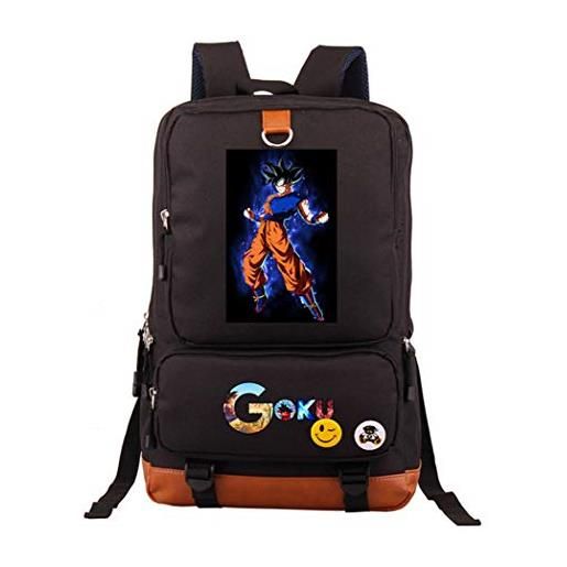 WANHONGYUE dragon ball anime borsa da scuola cartella studenti rucksack zaino zainetto laptop backpack nero /14