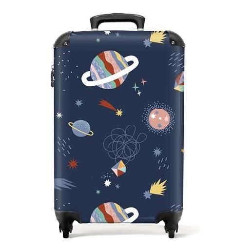 NoBoringSuitcases.com® bagaglio a mano valigie luggage bambini si inserisce trolley bagagli a mano 55x40x20 - motivo spaziale - 55x35x20cm