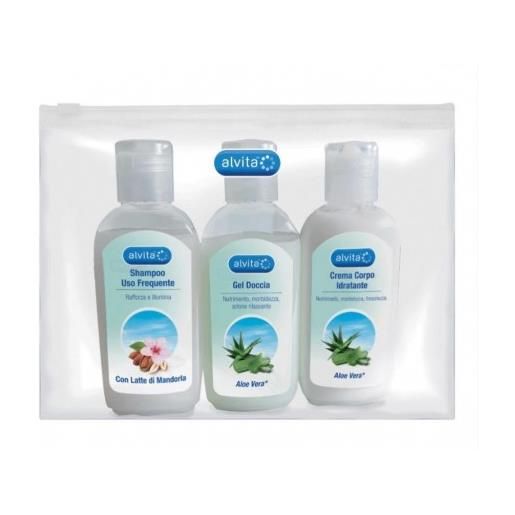 Yourgoodskin alvita kit viaggio body care shampoo-gel doccia-crema corpo idratante