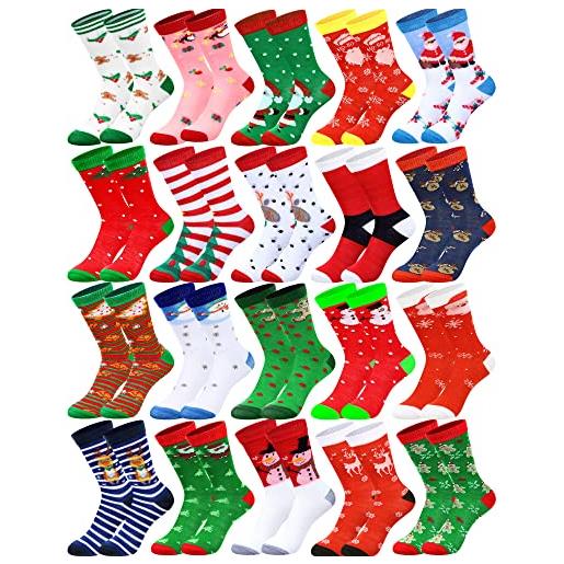 HICARER 60 paia di calzini natalizi per bambini calze di natale per bimbi ragazzi calzini invernali caldi colorati unisex (1-3 anni)