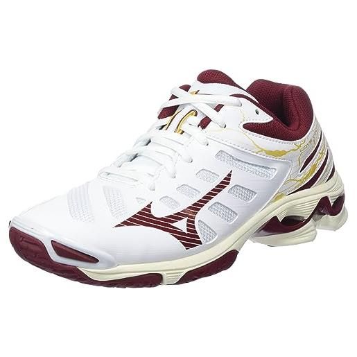 Mizuno wave voltage, scarpe da pallavolo, donna, white cabernet mp gold, 41 eu