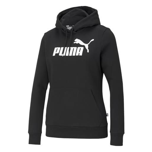 PUMA ess logo hoodie fl, felpa women's, grigio chiaro (light gray heathe), m