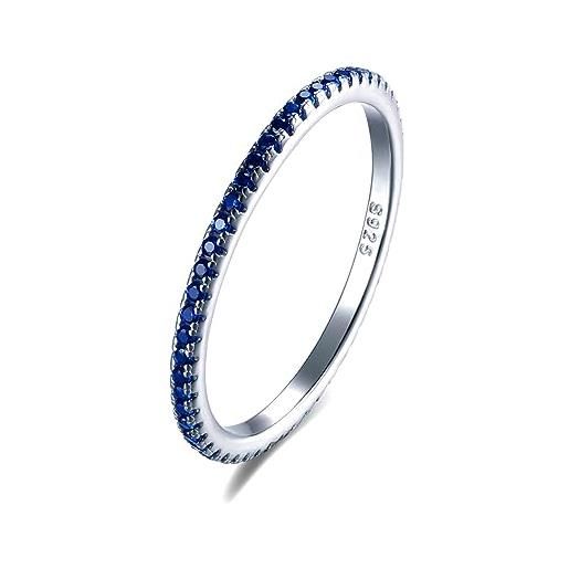 LES FOLIES DI PAOLA GRIECO anello veretta girodito blu zaffiro in argento 925 rodiato - rainbow collection (us 8 - ita 17)