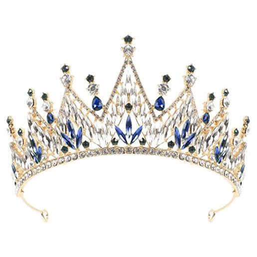FRCOLOR di nozze barocco strass cristallo tiara corone nuziale compleanno tiara principessa copricapo per matrimonio laurea ballo festa