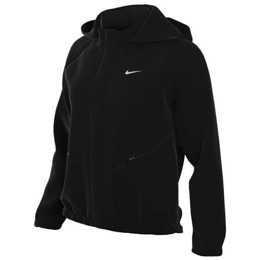 Nike fb7492-010 w nk swift sf jkt giacca donna black/black/reflective silv taglia l
