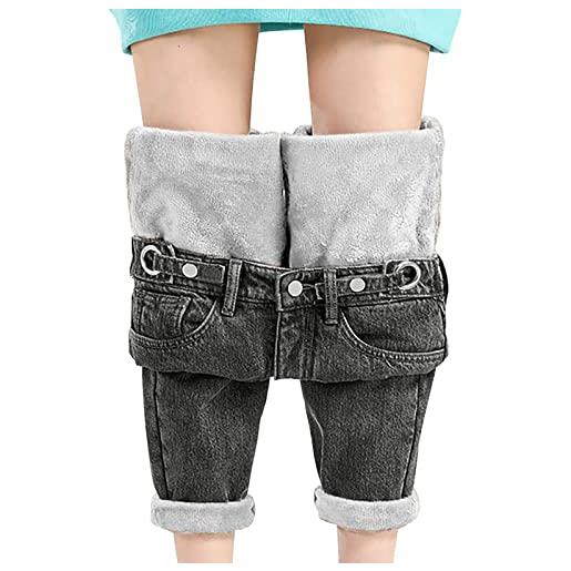 Eauptffy donna vita alta termica dei jeans pantaloni termici per l'inverno abbigliamento con compressione media legging termiche inverno leggings termica, per donne costume basi casuale