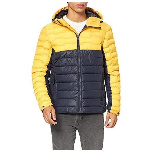 Superdry radar quilt mix padded jacket giacca uomo, giallo (utah gold), large