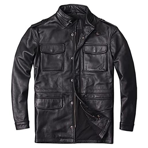 Dsimilarl giacca in pelle vintage da uomo e cappotti europei 6xl plus streetwear pocket bomber in pelle