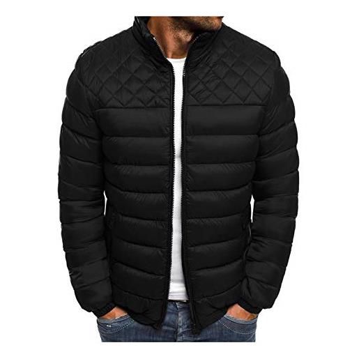 JMEDIC piumino uomo invernale casual giacca giubbotto slim fit (xl, nero)