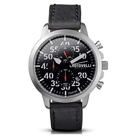 chotovelli aviatore cronografo, orologio da polso, impermeabile, cinturino in pelle 3311
