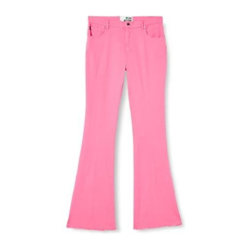 Love Moschino flare fit 5-pocket trousers pantaloni casual, fuchsia, 33 da donna