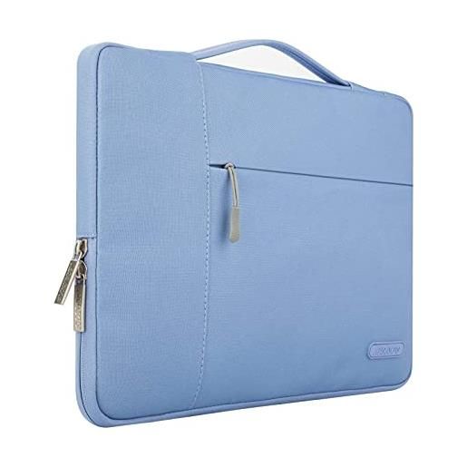 MOSISO laptop sleeve borsa compatibile con mac. Book air/pro, 13-13,3 pollici notebook, compatibile con mac. Book pro 14 m3 m2 m1 chip pro max 2023-2021, poliestere multifunzionale manica, blu serenità