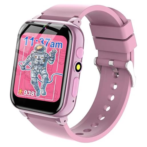 Kesasohe smartwatch bambini - orologio smartwatch bambini, ragazze e ragazzi con sveglia 26 giochi per imparare carte e audiolibri, fotocamera, calcolatrice, calendario e contapassi. 
