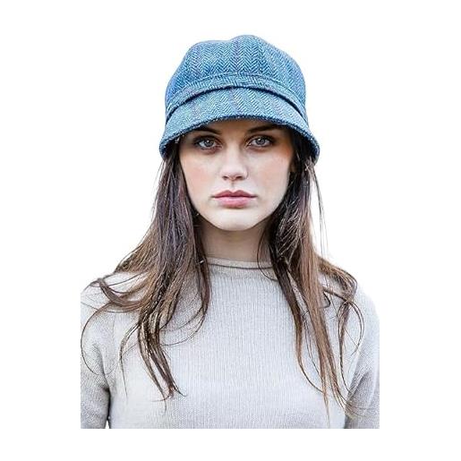 Mucros Weavers cappello da donna in lana tweed made in ireland, azzurro chiaro, taglia unica