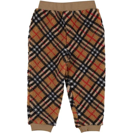 BURBERRY pantaloni in felpa di cotone check