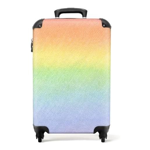 NoBoringSuitcases.com valigia bambini, trolley bambini, valigia per bambini, trolley per bambini da viaggio, valigie per bambini trolley, trolley bagaglio a mano 55x40x20 cm (arcobaleno - multicolore)