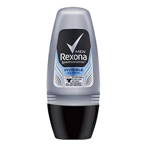Rexona, 6 deodoranti roll-on, per uomo, invisible ice fresh motion sense, 50 ml