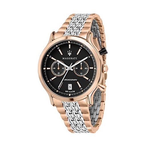 Maserati orologio da uomo, collezione legend, cronografo, in acciaio e pvd oro rosa - r8873638005