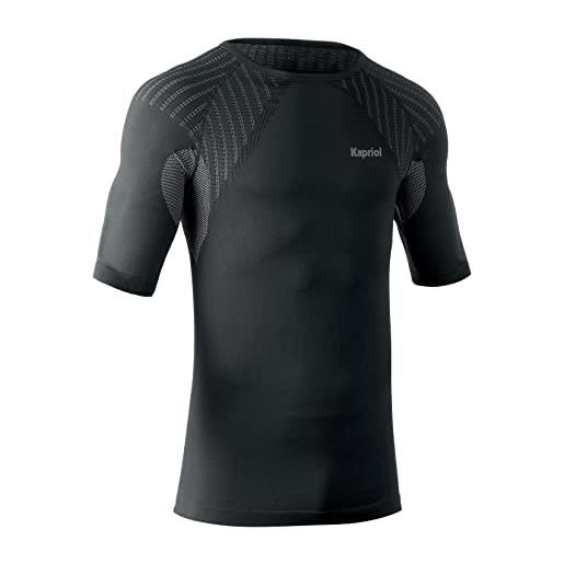 KAPRIOL thermal breathable short sleeve compression jersey, black, l