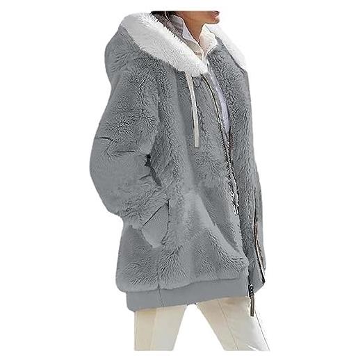 VhoMes winter fashion women's coat new casual hooded zipper ladies clothes autumn women fleece jacket solid color ladies coats