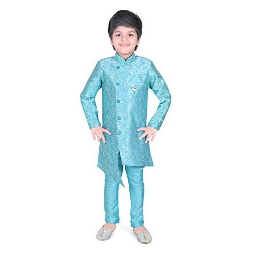 AHHAAAA abbigliamento etnico per bambini indo western sherwani e pigiama per ragazzi sky 6-7 anni