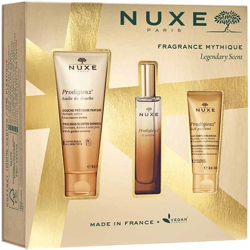 Nuxe prodigieux - cofanetto profumo 30ml + olio doccia 100ml + latte corpo 30ml