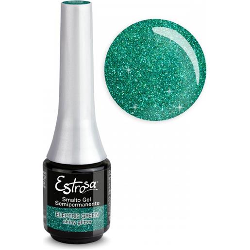 Estrosa electric green shiny glitter - smalto semipermanente 7 ml
