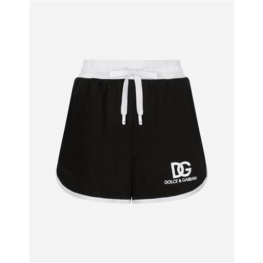 Dolce & Gabbana shorts in jersey con ricamo logo dg