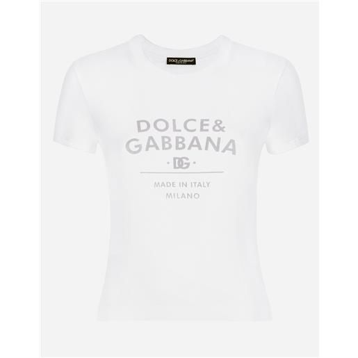 Dolce & Gabbana t-shirt in jersey con lettering dolce&gabbana