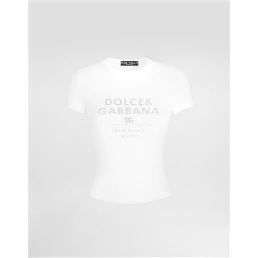 Dolce & Gabbana t-shirt in jersey con lettering dolce&gabbana