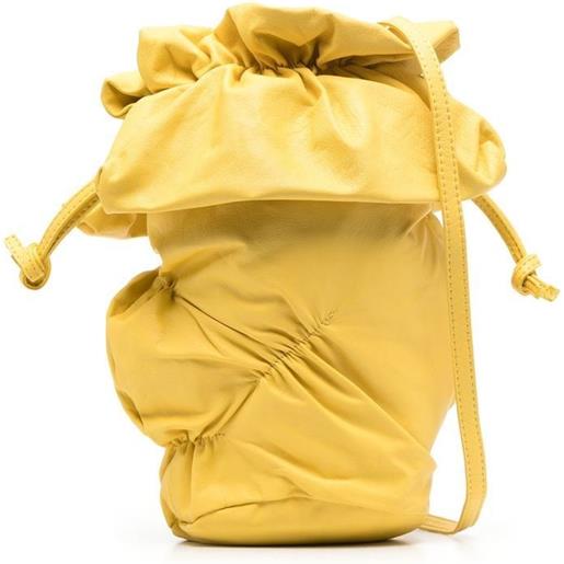 Discord Yohji Yamamoto borsa a secchiello con dettaglio arricciato - giallo