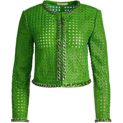 alice + olivia giacca brixton crop - verde